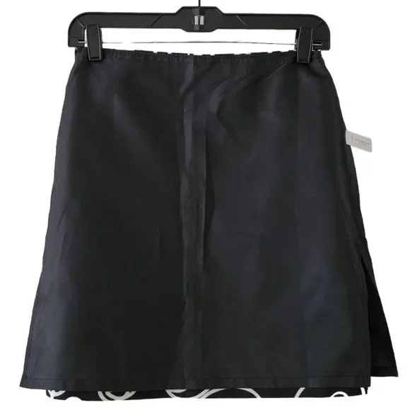 Ann Taylor Scrolling Swirls Short A-line Skirt | NWT | 0P | Black White - Picture 6 of 15